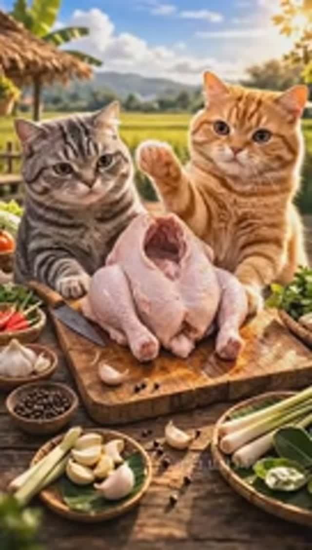 Котики и Курочка