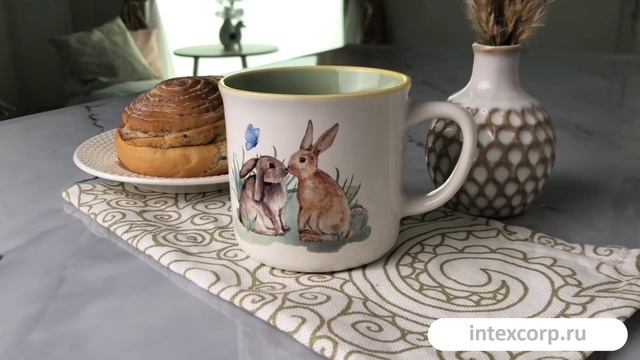 Фарфоровая кружка КРОЛИКИ И МОТЫЛЁК 300 мл Q75600690-3