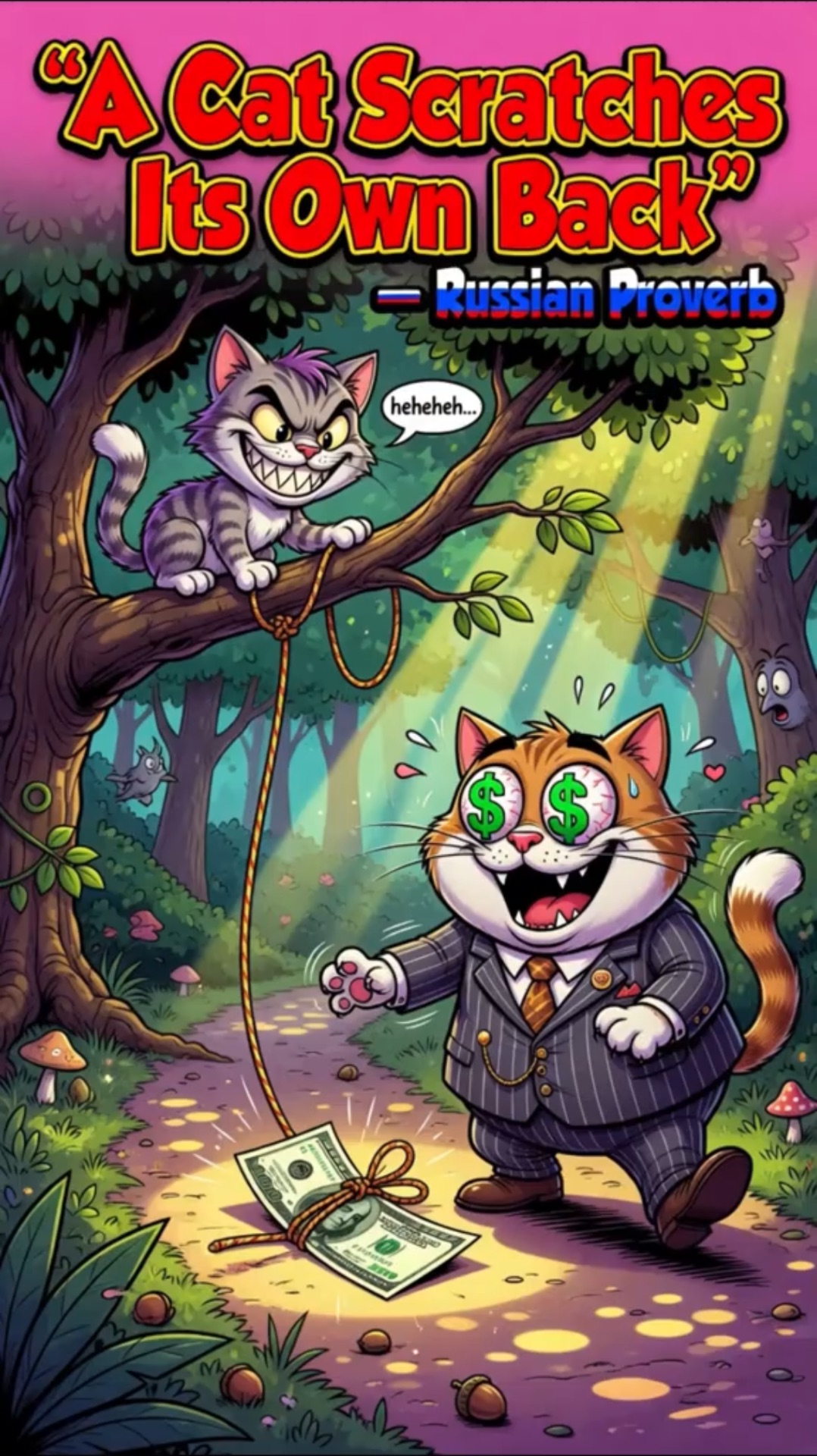 Русская поговорка кот скребет на свой хребет !