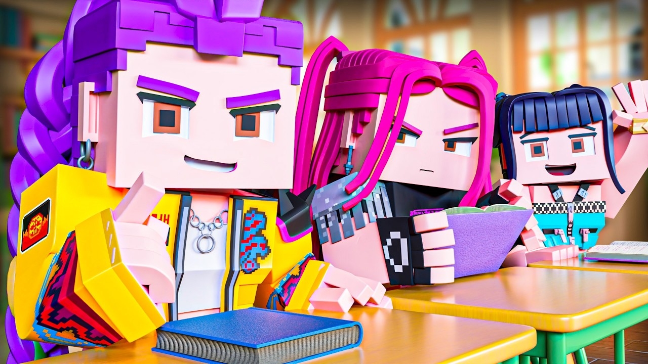 РУМИ В ШКОЛЕ МАЙНКРАФТА?!! K-POP ОХОТНИЦЫ НА ДЕМОНОВ АНИМАЦИЯ