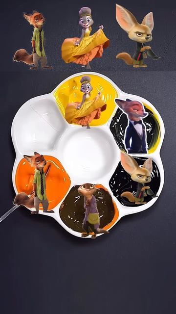 Painting Zootopia Characters - Mixing Into A New Color! Colormixingmagic Colormixing Zootopia