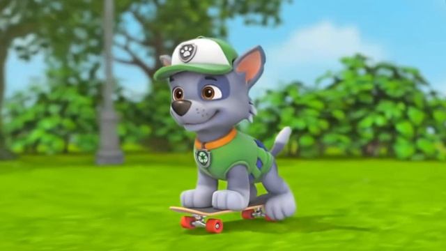 Щенячий патруль Скай Маршал Эверест Гончик Крепыш и Роки катаются на скейтах. Для детей!