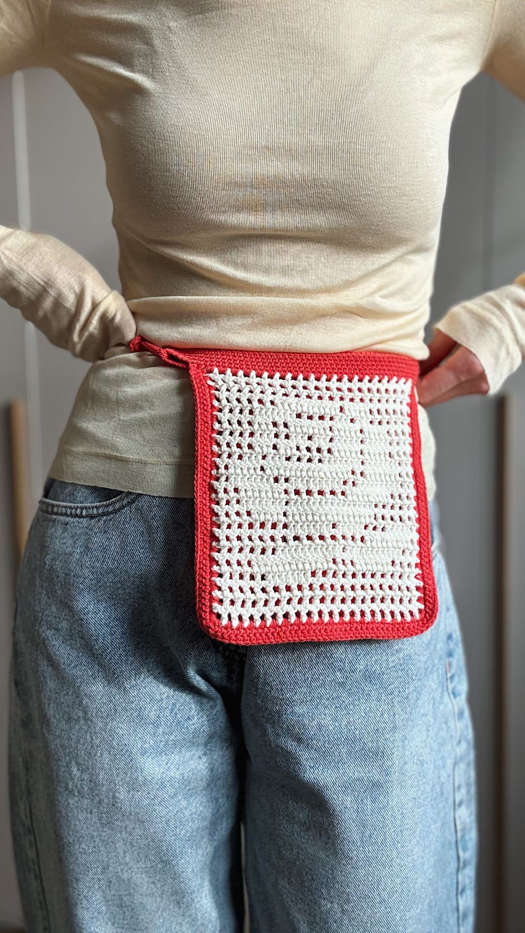 МК Сумка-карман филейное вязание