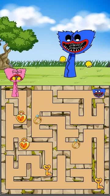 LOVE CURSE Maze Challenge Huggy Kissy With Lily The Prototype 1006 - Poppy Playtime Chapter 5