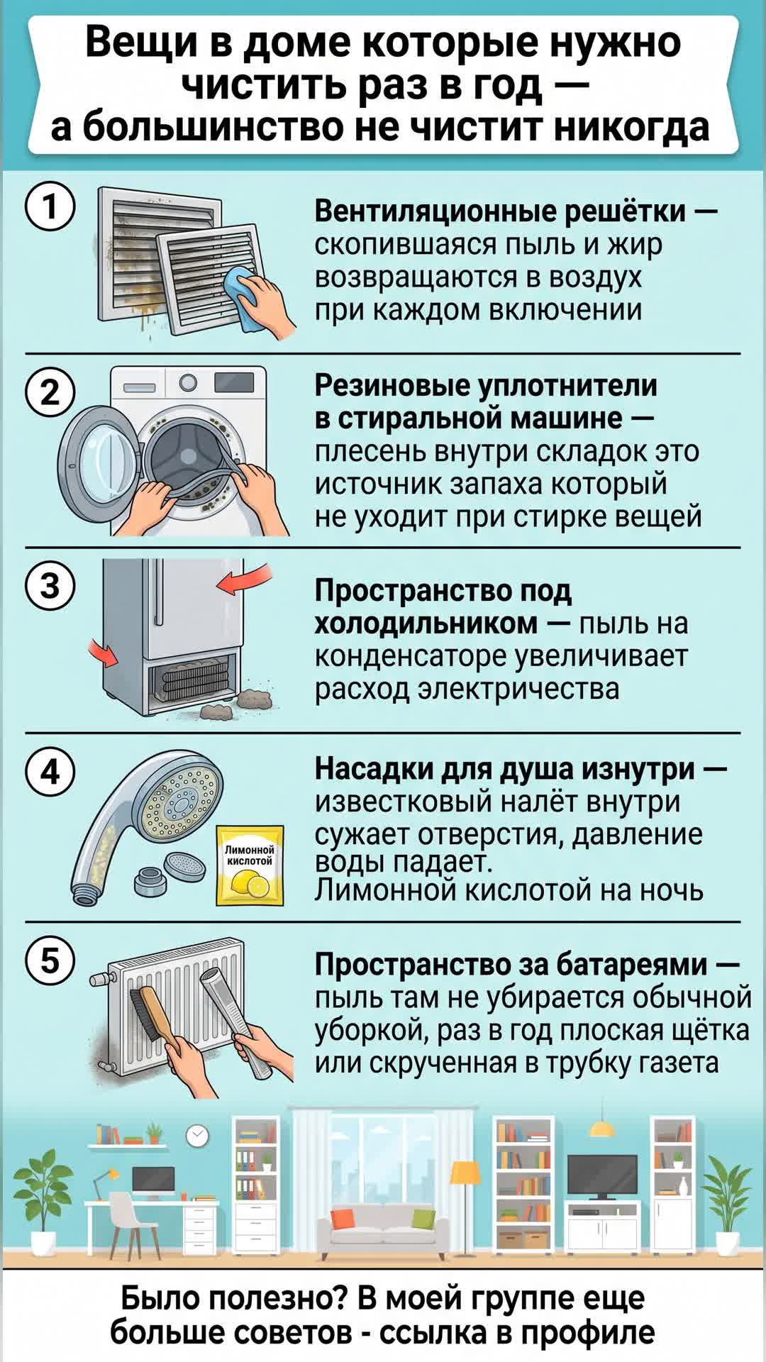 5 вещей в доме которые вы забываете чистить