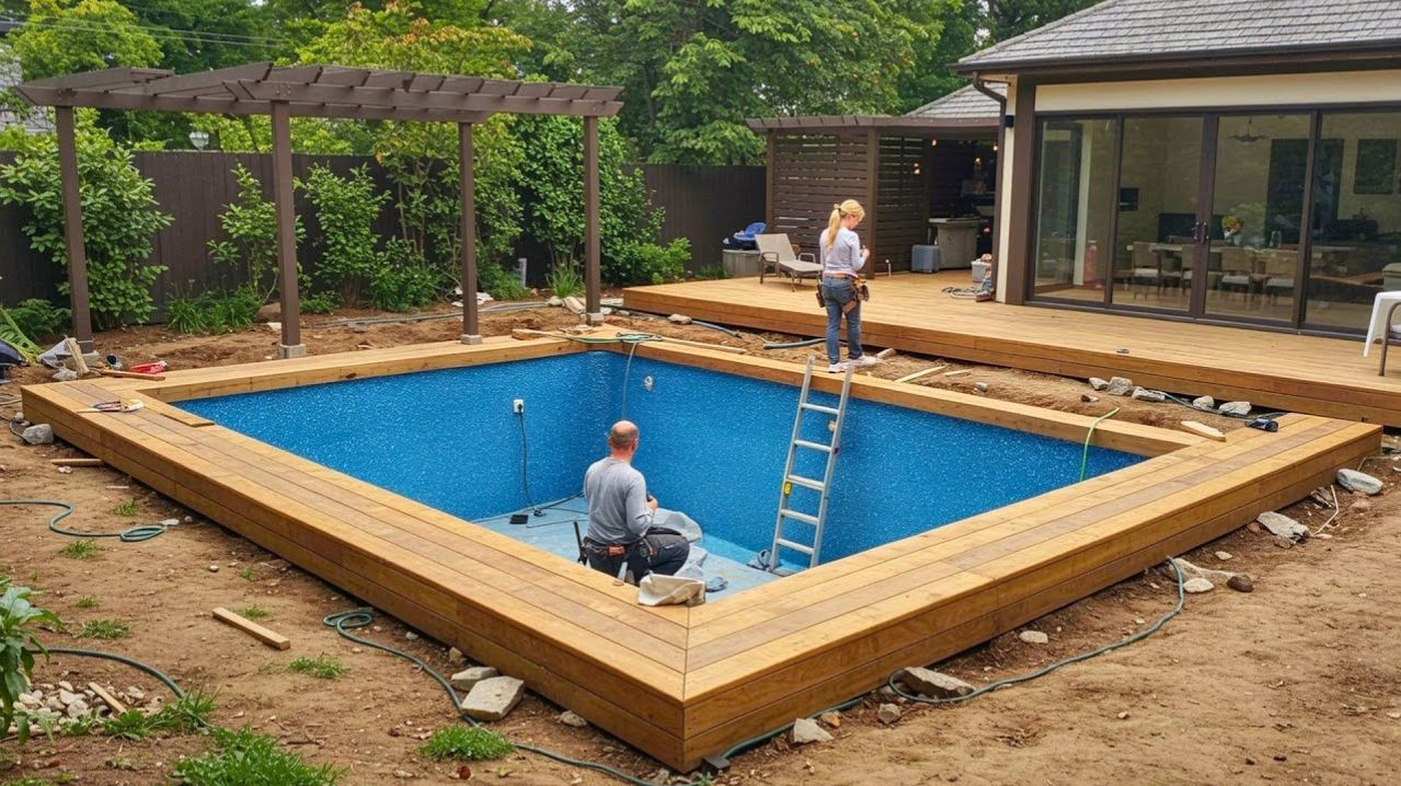 Молодая Пара Строит РОСКОШНЫЙ ДВОР С Бассейном  От Начала До Конца.