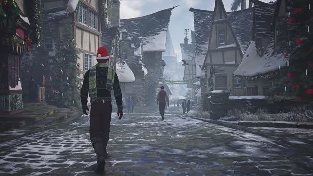 Рождество в Хогвартсе Пешеходная экскурсия по Заснеженному замку и Хогсмиду  4K DLAA