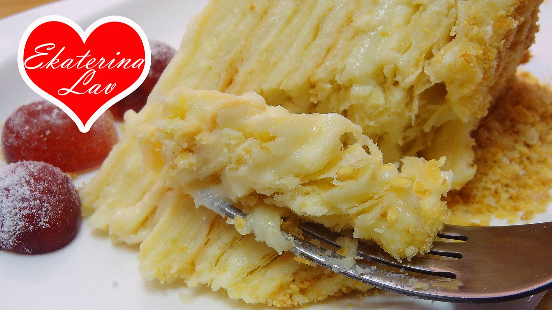 Торт Наполеон нежный и пропитанный! Легкие коржи на сметане! Объедение! Классический рецепт!