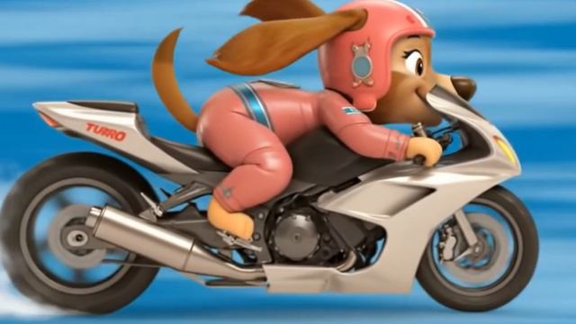 Щенячий патруль Скай Маршал Эверест Гончик Крепыш и Роки катаются на мотоциклах. Для детей!