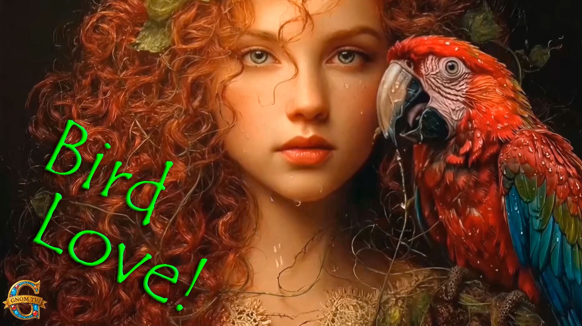 Девушка и попугай. Гармония природы