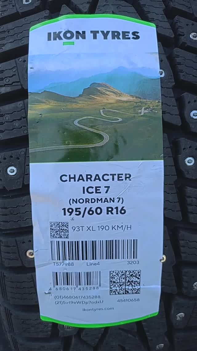 Шины зимние шипованные  Ikon Character Ice 7 19560R16 93T TS77988 XL Ts77988