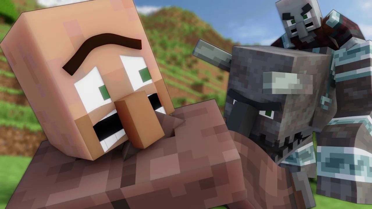 Трагедия деревни: житель лицом к лицу с врагом Майнкрафт