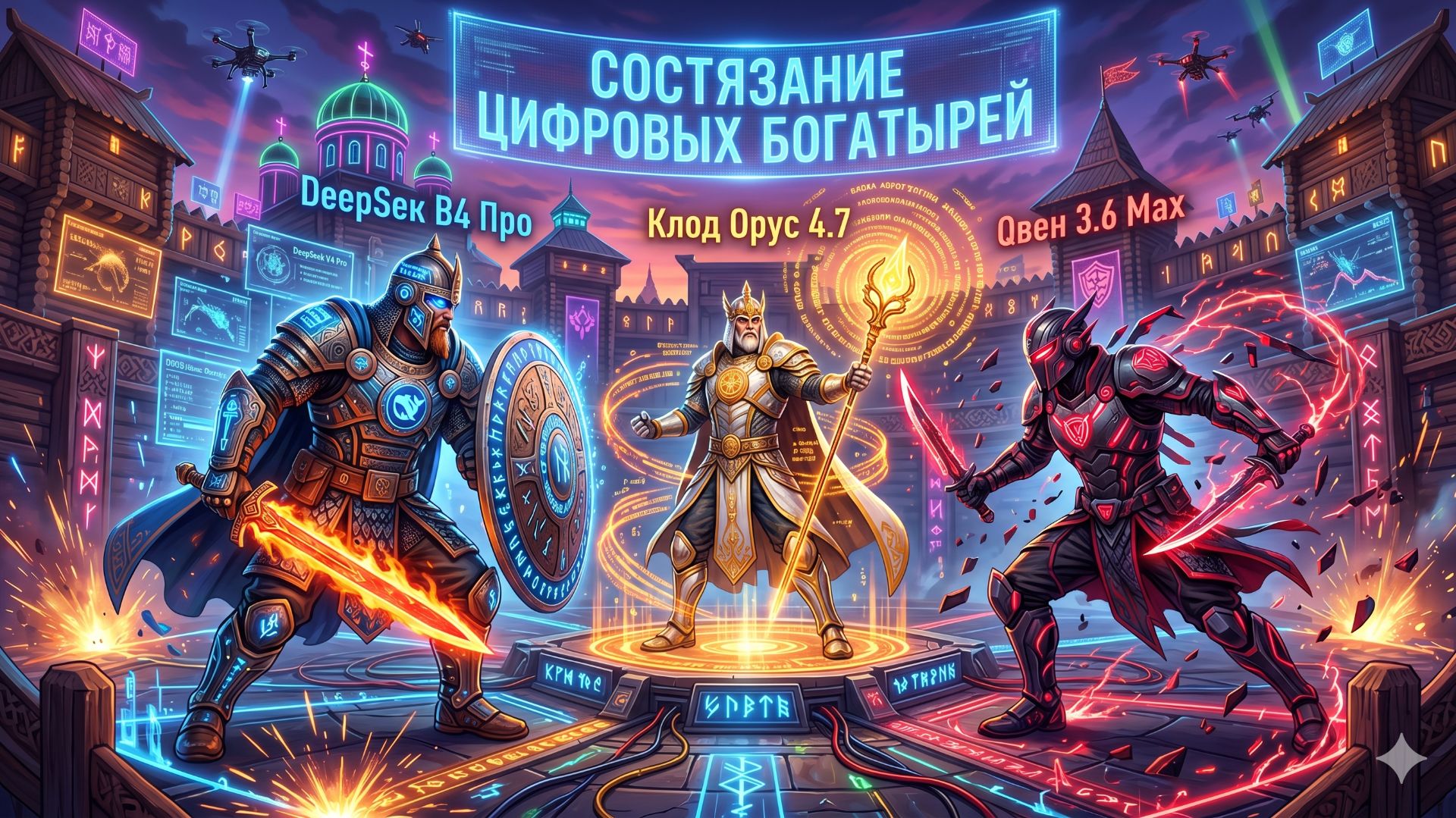 Состязание Цифровых Богатырей: DeepSeek V4 Pro Claude Opus 4.7 и Qwen 3.6 Max