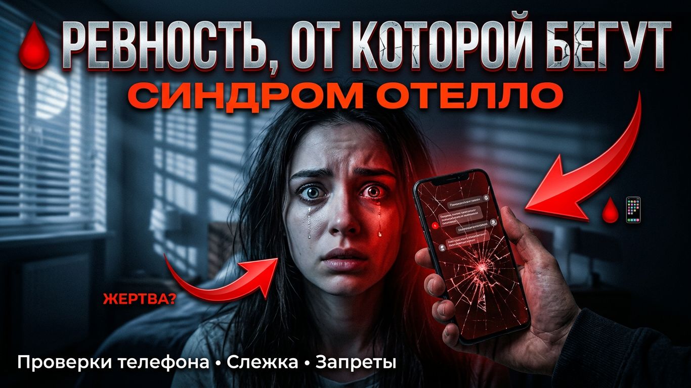  РЕВНОСТЬ ОТ КОТОРОЙ БЕГУТ: СИНДРОМ ОТЕЛЛО. Проверки телефона слежка запреты.
