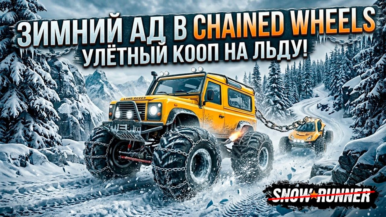 УЛЕТНЫЙ КООП НА ЛЬДУ! ВЫТАСКИВАЮ ДРУГА ИЗ СНЕГА в Chained Wheels