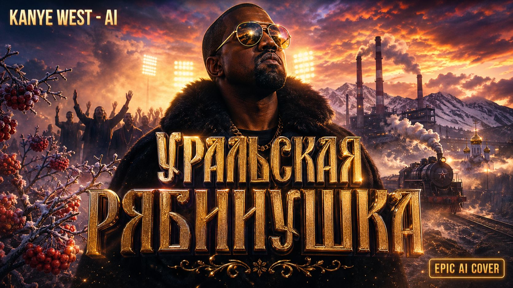 Kanye West - Уральская Рябинушка AI Cover  Epic Gospel Hip-Hop Remix