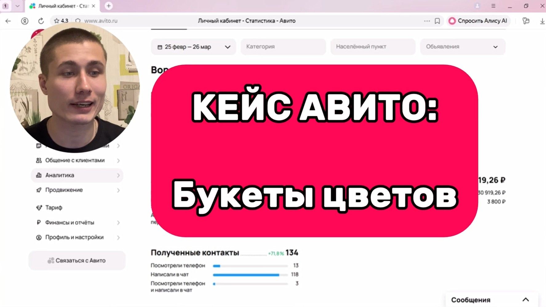 КЕЙС АВИТО: Продажа цветов на Авито в 2026 году