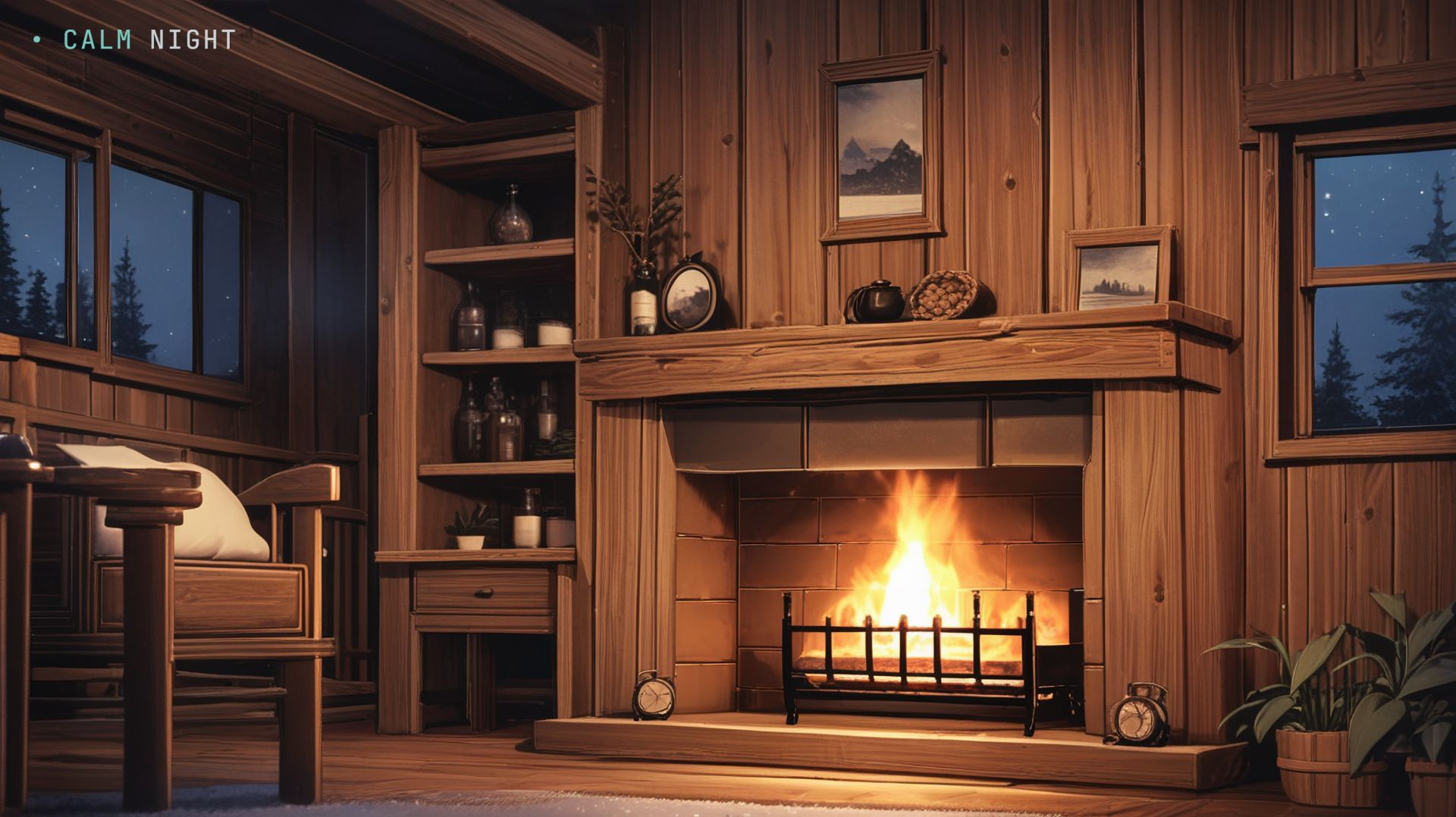 Тепло от пламени в доме  уютная анимация для сна