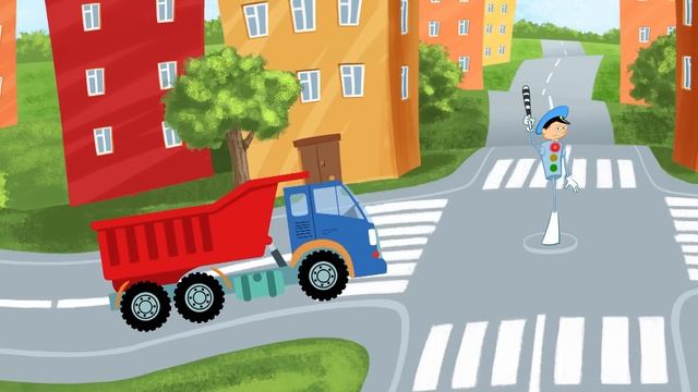  СВЕТОФОР - обучающая детская песенка мультик про машинки. Учим правила дорожного движения.