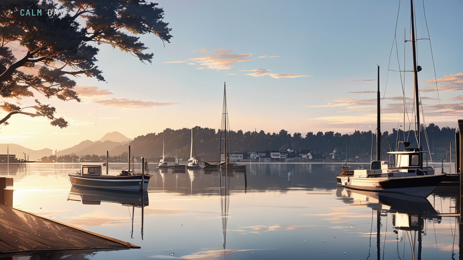 Отражения на воде  уютная фоновая анимация