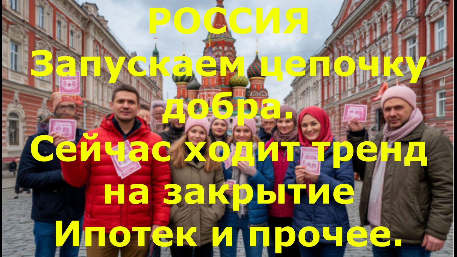 РОССИЯ Запускаем цепочку добра. Сейчас ходит тренд на закрытие Ипотек и прочее.