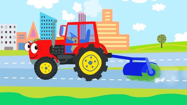 ТРАКТОР - Песенка мультик для детей малышей про машинки