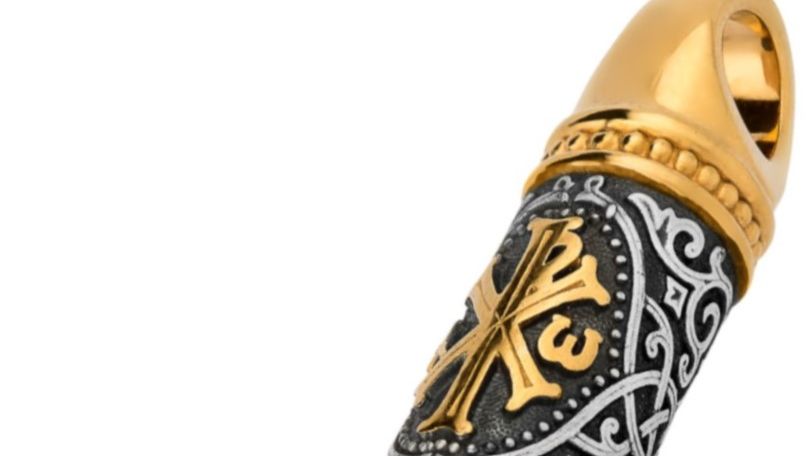 Подвеска-мощевик Хризма серебро 925 проба с золочением арт. 12.095