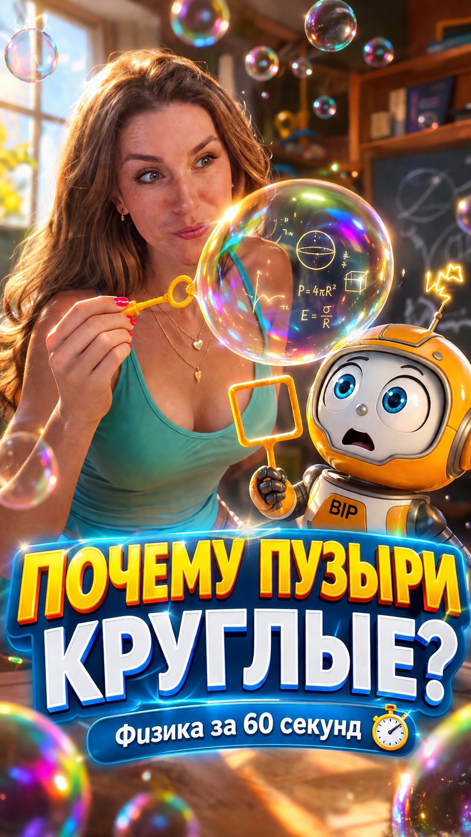 Почему мыльные пузыри круглые?  физиказа60секунд Shorts