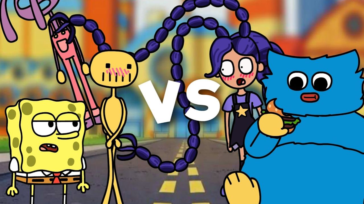 Битвы Poppy Playtime Глава 5  Хагги Вагги Губка Боб Джекс Лили Лавбрейдс