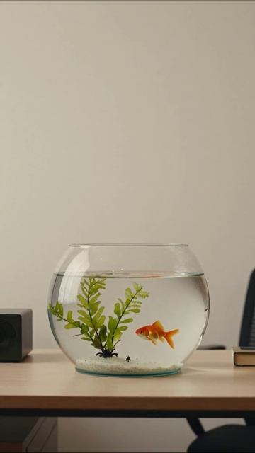 Уютный аквариум с золотой рыбкой аквариум рыбки офис
