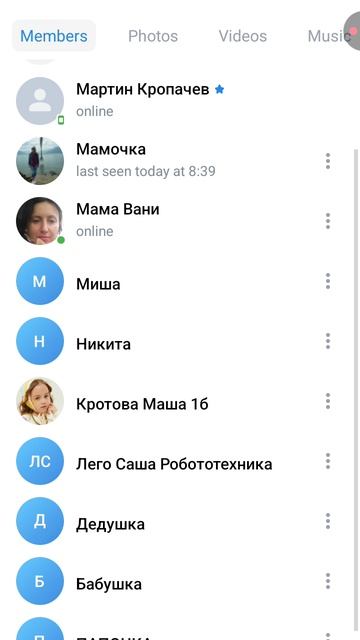 мои каналы и чаты