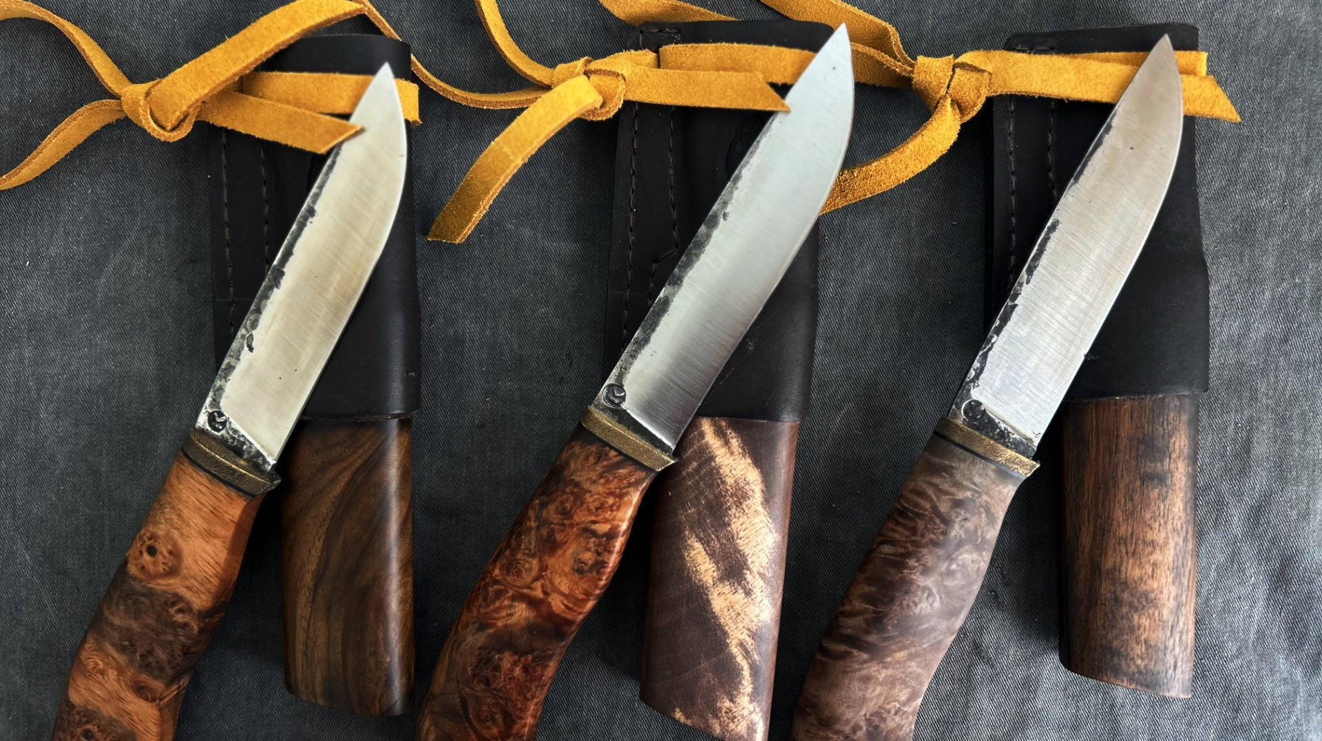 Обзор готовых ножей. Ножи из советского быстрореза Р18 кованные.