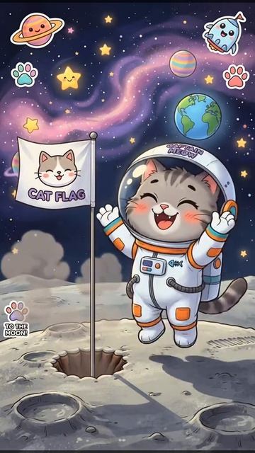 Котенок который отправился на луну к лунатикам!