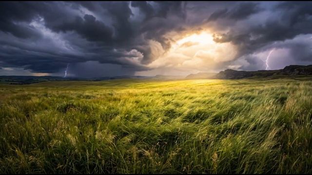 Расслабляющая гроза в поле  Саксофон и звуки ветра 2 часа