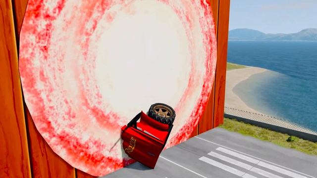 МУЛЬТИКИ ПРО МАШИНКИ: Молния Маквин МОНСТР ТРАК против Паровозика Томаса в BeamNG  VS 