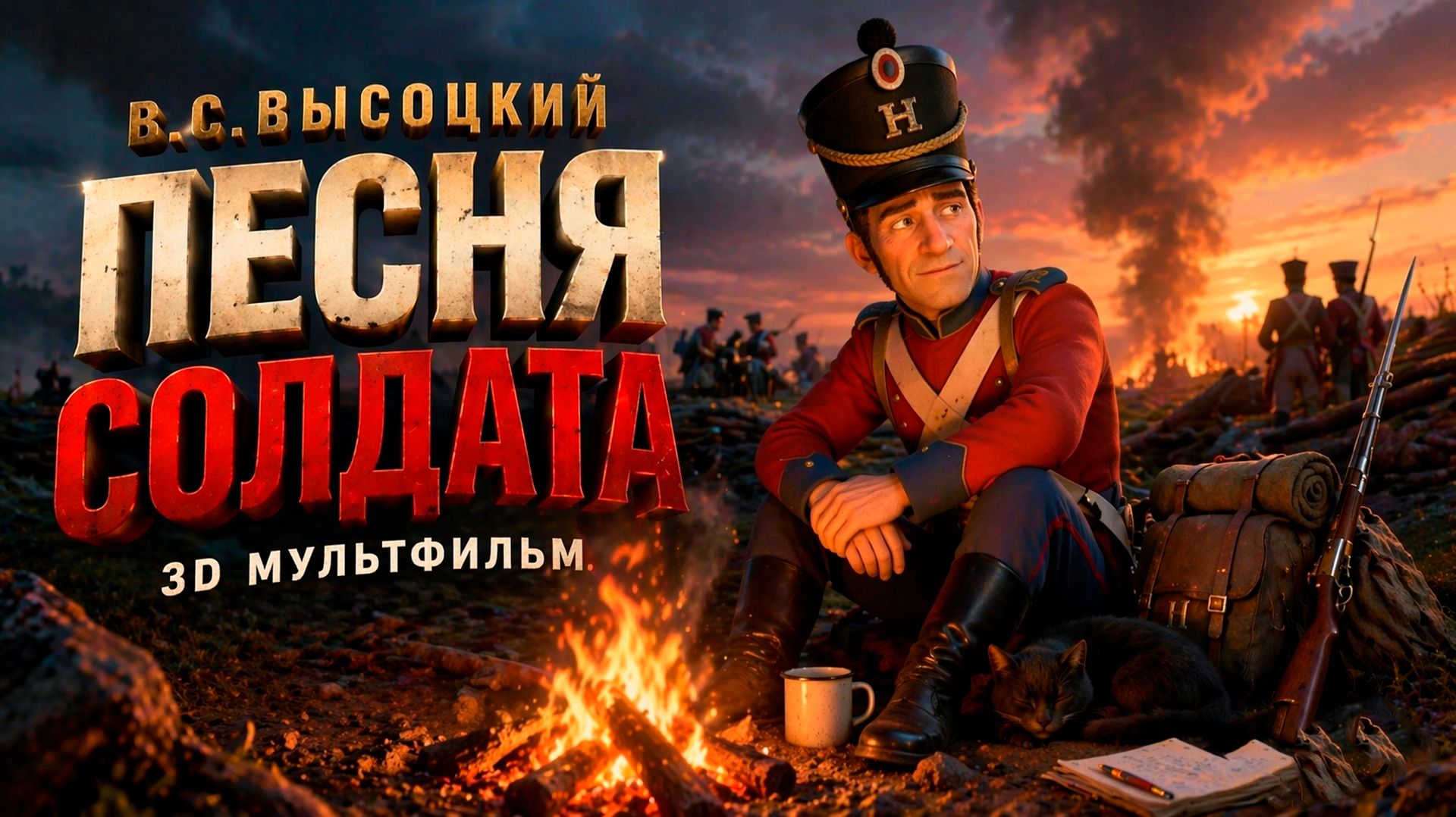 ПЕСНЯ СОЛДАТА  3D МУЛЬТФИЛЬМ ПО В.С.ВЫСОЦКОМУ