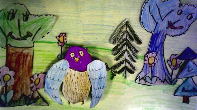 Совенок учится летать