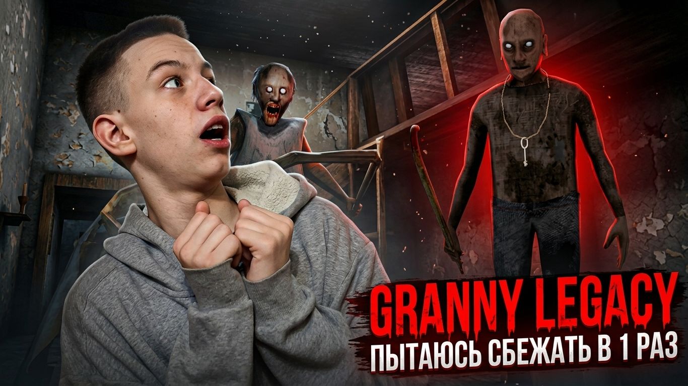 ПЫТАЮСЬ СБЕЖАТЬ НА РОБОТЕИГРАЮ В 1 РАЗПОКАЗЫВАЮ АН СКИЛ Granny LEGACY