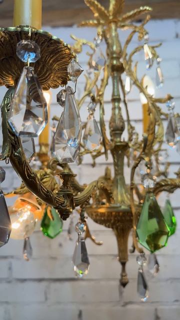 Антикварная девятирожковая бронзовая люстра 20775