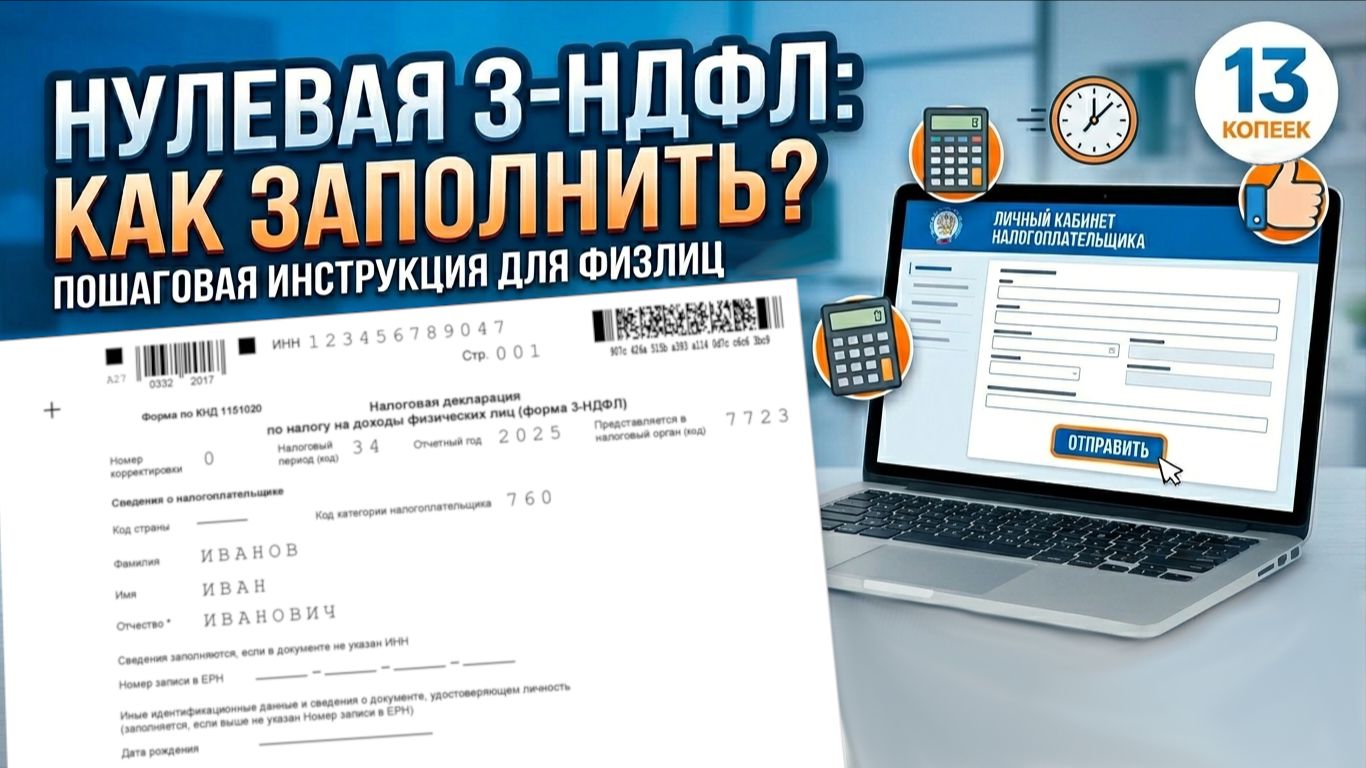 Как заполнить нулевую налоговую декларацию 3-НДФЛ в 2026 году за 2025 год в программе декларация