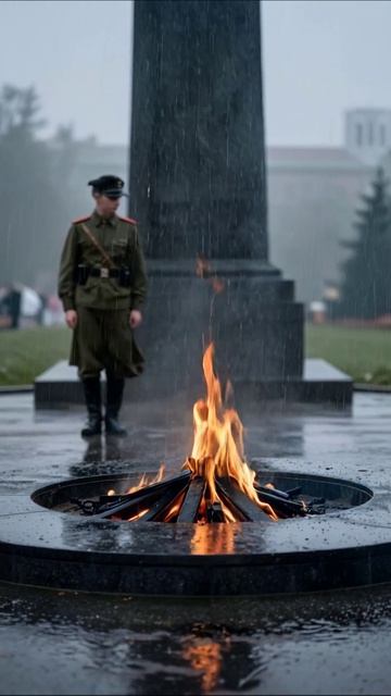 Пламя памяти под дождем: забытые жертвы #память #война #печаль