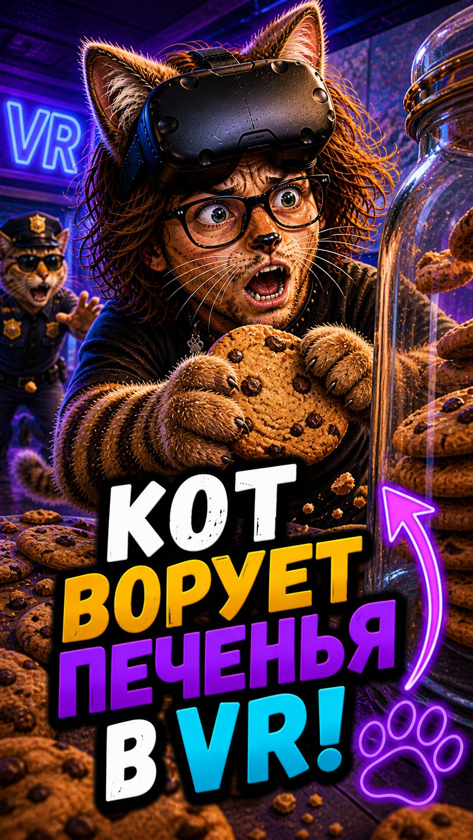Кот ворует печенья в VR