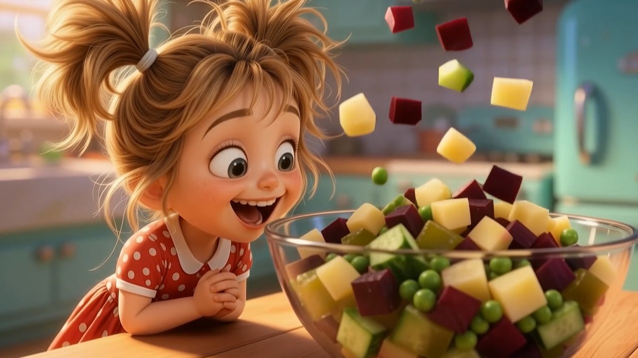 Самый милый повар в мире! 👩🍳 Девочка готовит винегрет 🥗