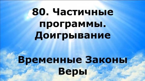 80. ЧАСТИЧНЫЕ ПРОГРАММЫ. ДОИГРЫВАНИЕ. Временные Законы Веры #наянабелосвет