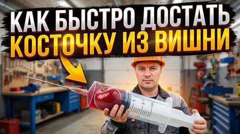 Больше НИКАКИХ косточек: Как за 5 секунд достать косточку из вишни с помощью шприца!
