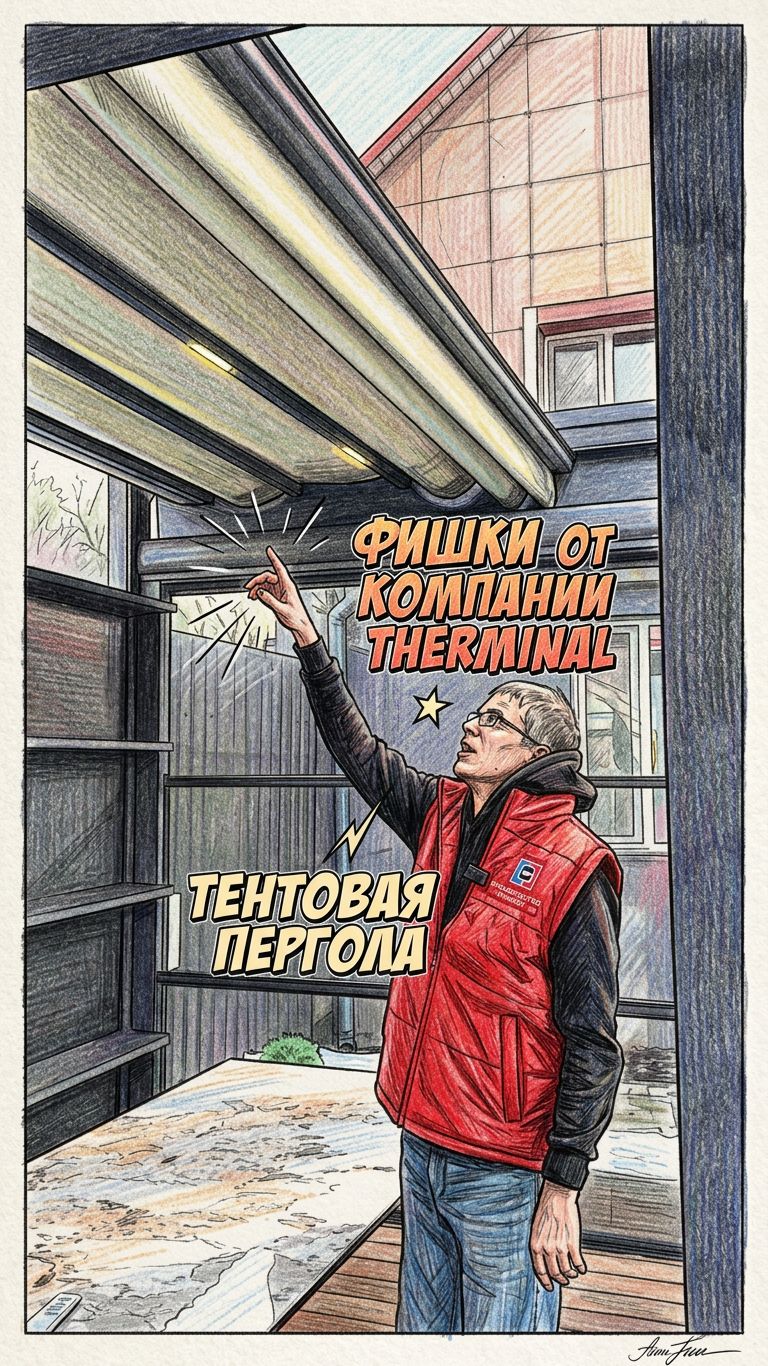 Тентовая пергола LARGOT / ОБЗОР ШОУРУМА  THERMINAL