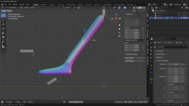 Настройка растягиваемых костей IK and FK - Blender