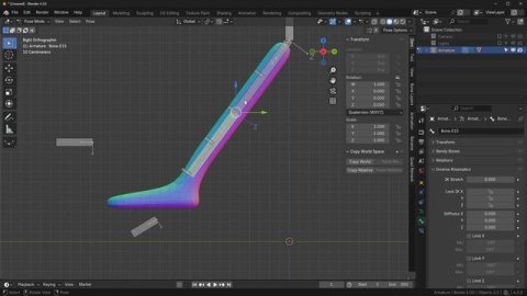 Настройка растягиваемых костей IK and FK - Blender