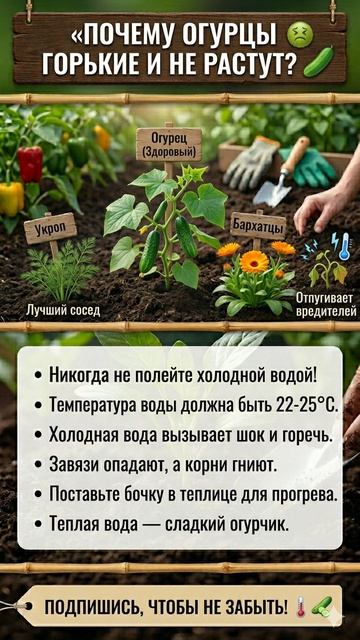 ПОЧЕМУ ОГУРЦЫ ГОРЬКИЕ И НЕ РАСТУТ