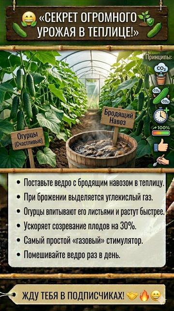 СЕКРЕТ ОГРОМНОГО УРОЖАЯ В ТЕПЛИЦЕ